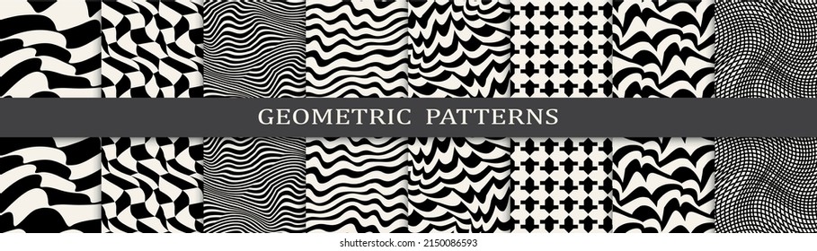 abstract weaves seamless background pattern set