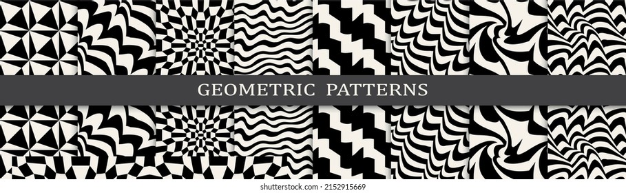 abstract weaves seamless background pattern set
