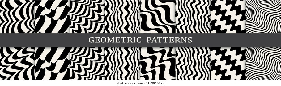 abstract weaves seamless background pattern set