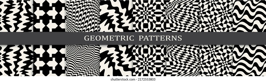 abstract weaves seamless background pattern set