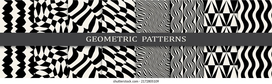 abstract weaves seamless background pattern set