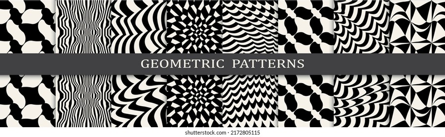 abstract weaves seamless background pattern set