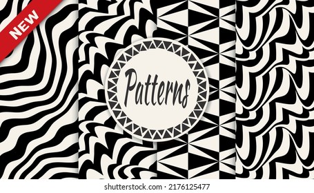 abstract weaves seamless background pattern set