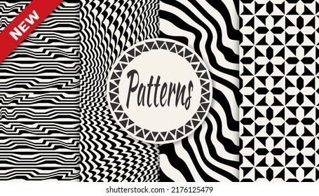 abstract weaves seamless background pattern set