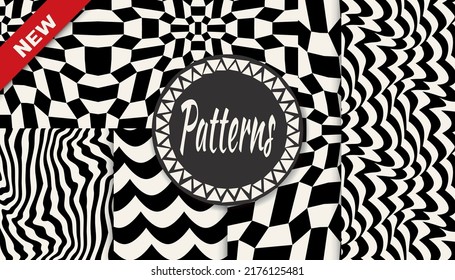 abstract weaves seamless background pattern set