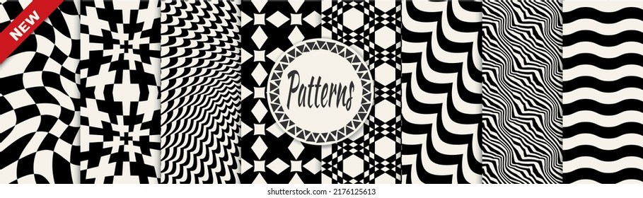 abstract weaves seamless background pattern set