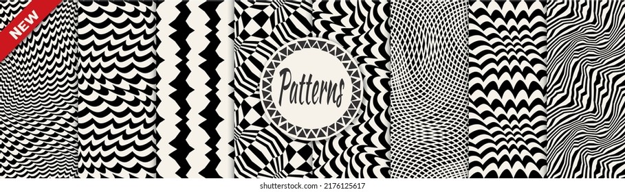 abstract weaves seamless background pattern set