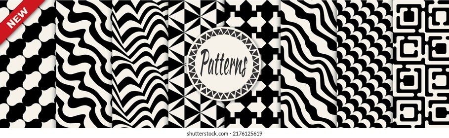 abstract weaves seamless background pattern set