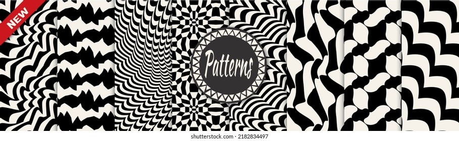 abstract weaves seamless background pattern set