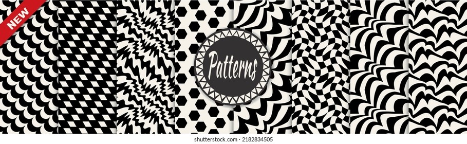 abstract weaves seamless background pattern set