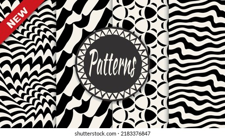 abstract weaves seamless background pattern set