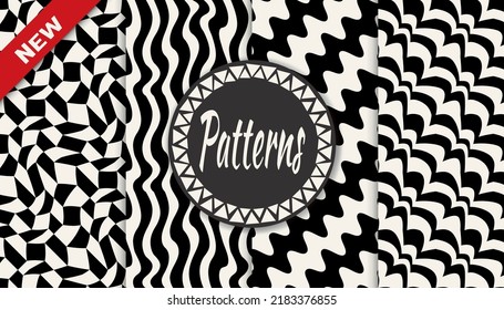 abstract weaves seamless background pattern set