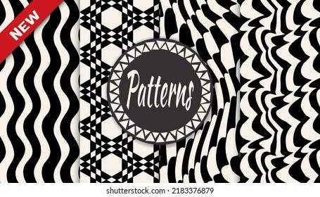 abstract weaves seamless background pattern set