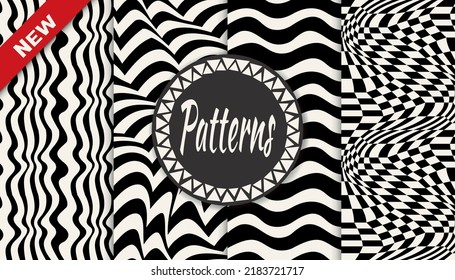 abstract weaves seamless background pattern set