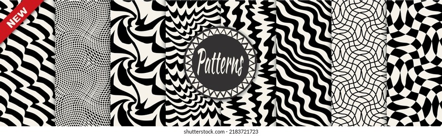 abstract weaves seamless background pattern set