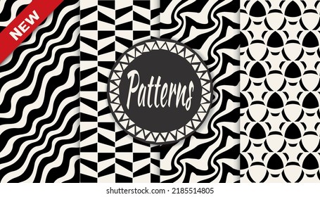 abstract weaves seamless background pattern set