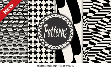 abstract weaves seamless background pattern set