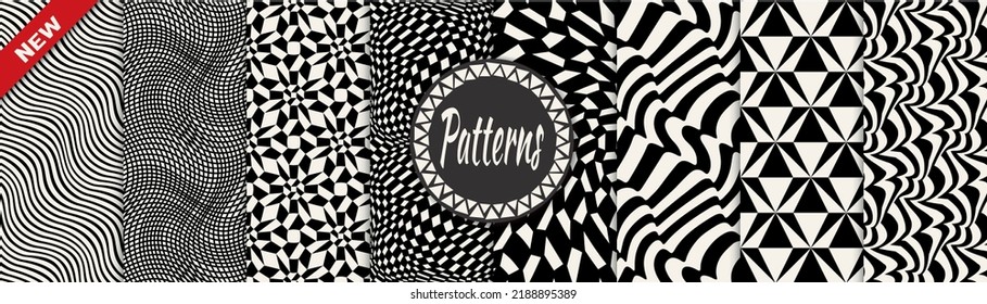 abstract weaves seamless background pattern set