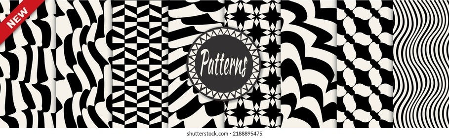 abstract weaves seamless background pattern set