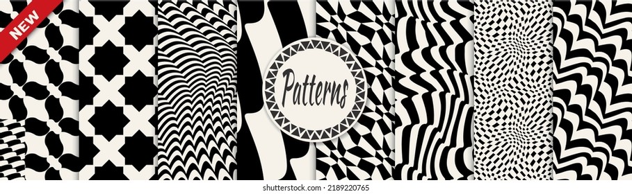 abstract weaves seamless background pattern set