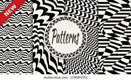 abstract weaves seamless background pattern set