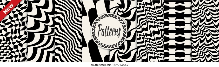 abstract weaves seamless background pattern set