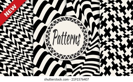 abstract weaves seamless background pattern set