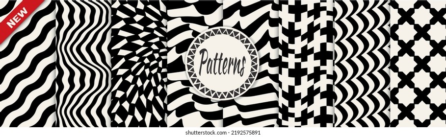 abstract weaves seamless background pattern set