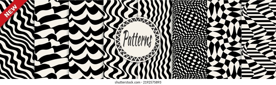 abstract weaves seamless background pattern set