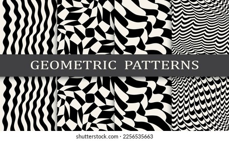 abstract weaves seamless background pattern set