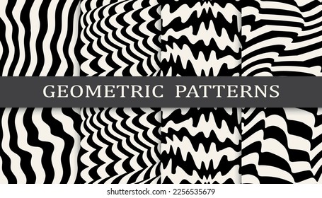 abstract weaves seamless background pattern set