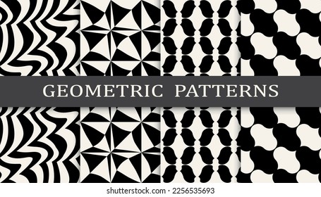 abstract weaves seamless background pattern set