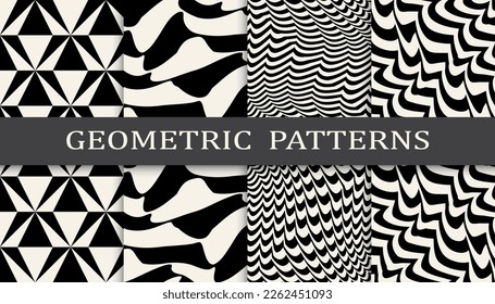 abstract weaves seamless background pattern set
