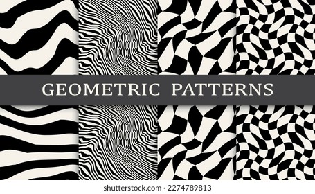 abstract weaves seamless background pattern set