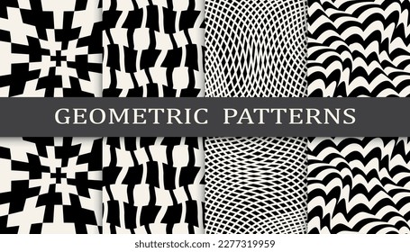 abstract weaves seamless background pattern set