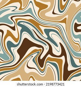 
Abstract weaves seamless vector pattern. 60’s, 70’s style hippie background with waves, psychedelic groovy texture. Perfect for textile, wallpaper or print design.
