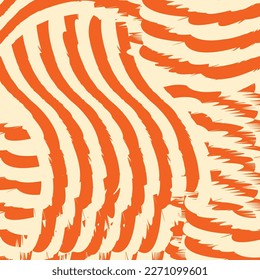 Abstract weaves seamless vector pattern. 60’s, 70’s style hippie background with waves, psychedelic groovy texture. Perfect for textile, wallpaper or print design.