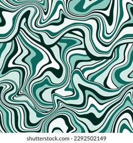 Abstract weaves seamless vector pattern. 60’s, 70’s style hippie background with waves, psychedelic groovy texture. Perfect for textile, wallpaper or print design.
