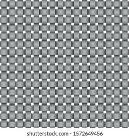 Abstract weaving bending on the isolated white background. Grey woven texture.