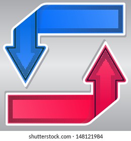 abstract web arrow in two color