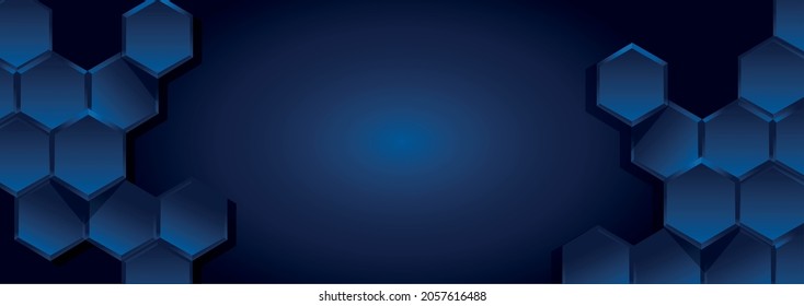 Abstract web background, many hexagons on a dark blue background - Vector illustration