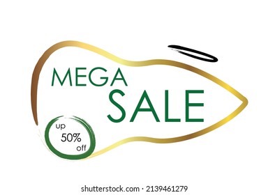 Abstract web banner, business card, template MEGA SALE 50 PERCENT - Vector illustration