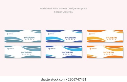 Abstract Web banner design 3 color themes premium vector