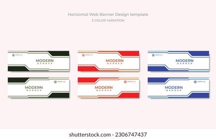 Resumen Diseño de banners Web 3 temas de color vector premium