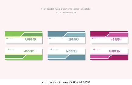 Abstract Web banner design 3 color themes premium vector