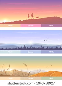 Abstract Web banner design background or header Templates. Panorama of the beautiful nature