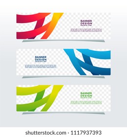 Abstract Web banner design background or header Templates in transparent background