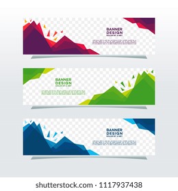 Abstract Web banner design background or header Templates in transparent background