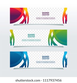 Abstract Web banner design background or header Templates in transparent background