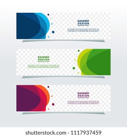 Abstract Web banner design background or header Templates in transparent background